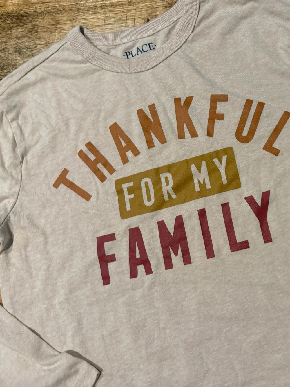 Place Thankful Long Sleeve Shirt Size Large 10/12